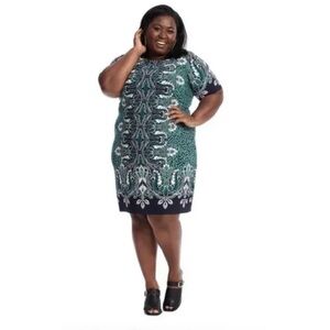 Eliza J Print Elbow Sleeve Shift Dress